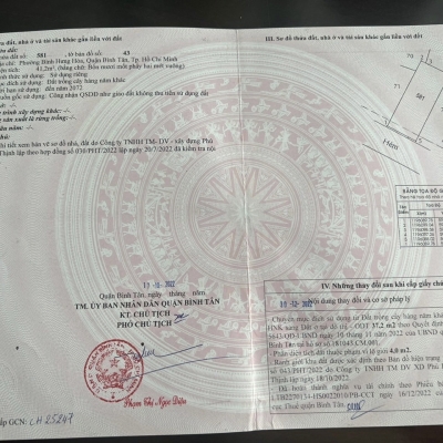 Đất sổ riêng 42 m2 Phạm Đăng Giảng Bình Tân 