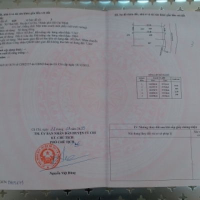 Bán 110 m đất ở xã thái Mỹ Củ chi