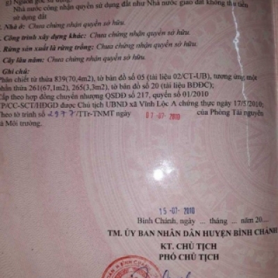 Bán nhà 4*17.5  giá 2 tỷ ,sổ hồng riêng Đường Thới Hòa, Vĩnh Lộc A, Bình Chánh.