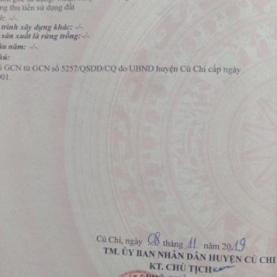 Bán 2155 m (24 x 90 m) mặt tiền đường Võ Văn Điều ,Xã Phước Thạnh, Củ Chi ,Tp.HCM