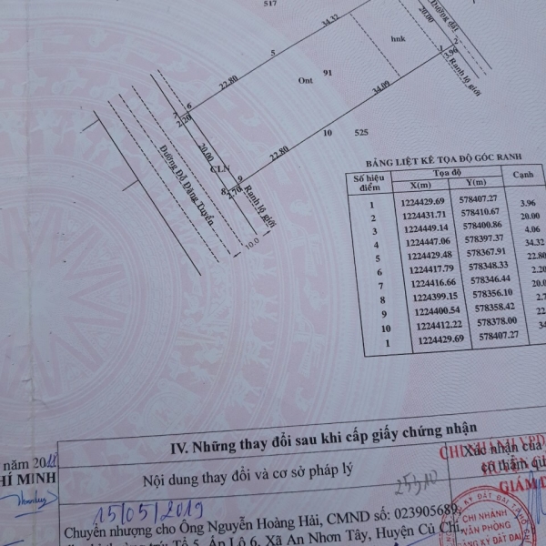 Bán  1269 m( 20 x 64 m)  ,Xã An Nhơn Tây,Củ Chi ,Tp.HCM