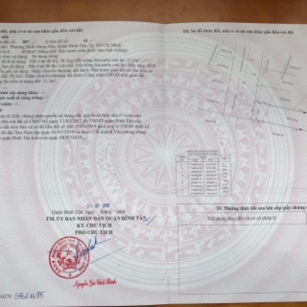 Bán đất ở đường Lê Trọng Tấn, P. Bình Hưng Hoà , Bình Tân.