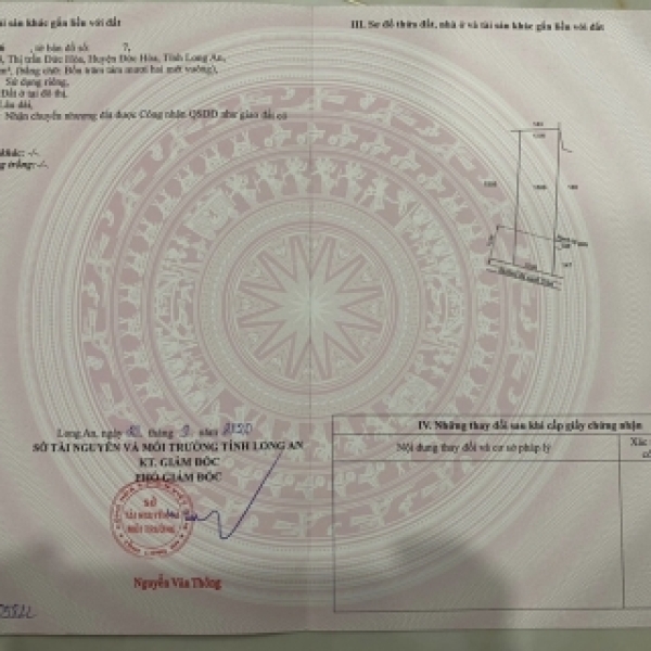 Bán gấp trong tuần  482m2 đất full thổ cư Thị Trấn Đức Hòa ,Long An 