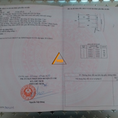 Bán 110 m đất ở xã thái Mỹ Củ chi
