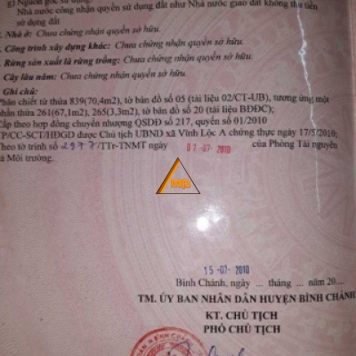 Bán nhà 4*17.5  giá 2 tỷ ,sổ hồng riêng Đường Thới Hòa, Vĩnh Lộc A, Bình Chánh.