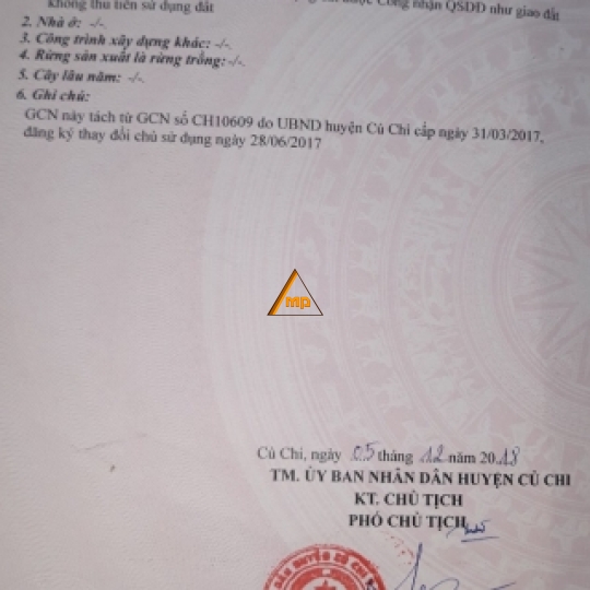 Bán 1000 m đất trồng cây lâu năm  Tân Thạnh Đông Củ chi