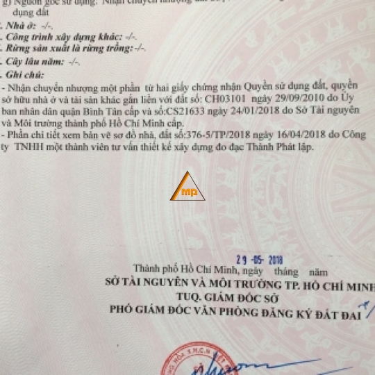 Bán đất ở 5*10  m  hẻm 7 m thông sổ  riêng  Bình Tân