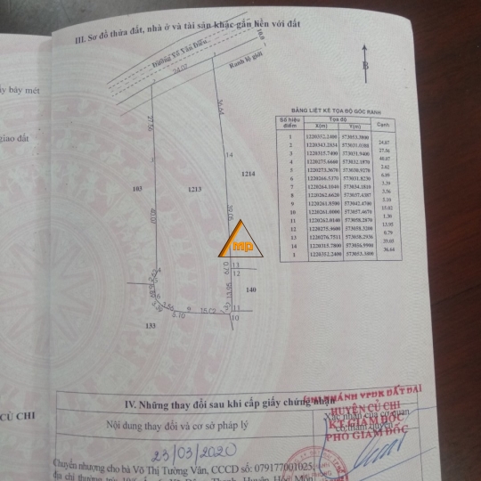 Bán 2155 m (24 x 90 m) mặt tiền đường Võ Văn Điều ,Xã Phước Thạnh, Củ Chi ,Tp.HCM